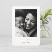 eenvoudig modern frame vrolijke rode & witte Kerst Feestdagenkaart (Staand voorkant)