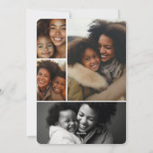 eenvoudig modern frame vrolijke rode & witte Kerst Feestdagenkaart (Achterkant)