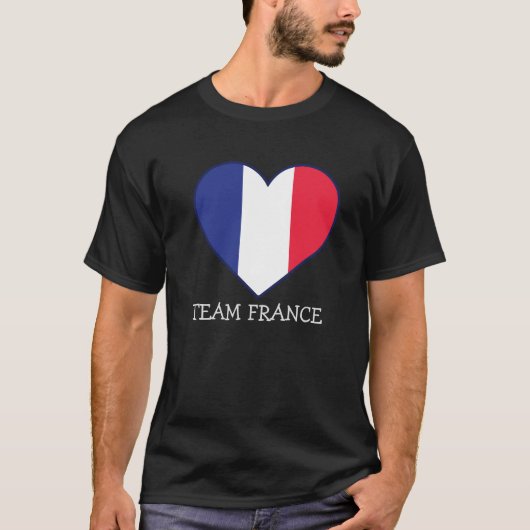 Eenvoudig Modern FRANKRIJK Fan Cheer Flag teamnaam T-shirt (Voorkant)