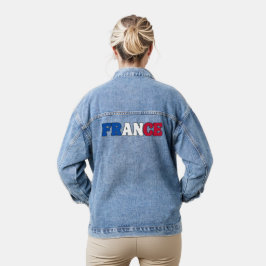 Eenvoudig Modern Frankrijk Nationale Vlag Kleding Denim Jacket