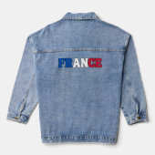 Eenvoudig Modern Frankrijk Nationale Vlag Kleding Denim Jacket (Achterkant)