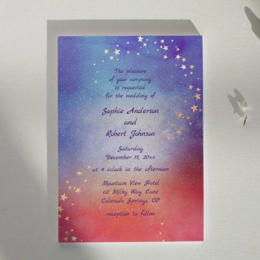 Eenvoudig modern galaxy Space Stars Weddenschap Kaart