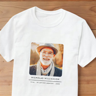 Eenvoudig modern gedenkherinnering aangepaste foto t-shirt