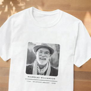 Eenvoudig modern gedenkherinnering aangepaste foto t-shirt