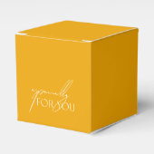 Eenvoudig modern geel huwelijk, speciaal voor u bedankdoosjes (Voorkant Zijde)