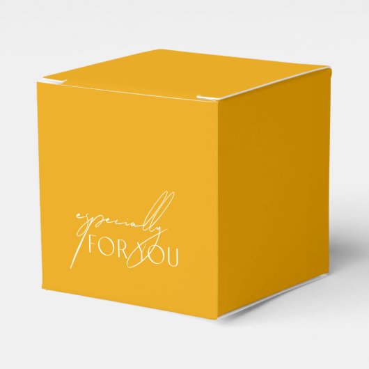 Eenvoudig modern geel huwelijk, speciaal voor u bedankdoosjes (Voorkant Zijde)