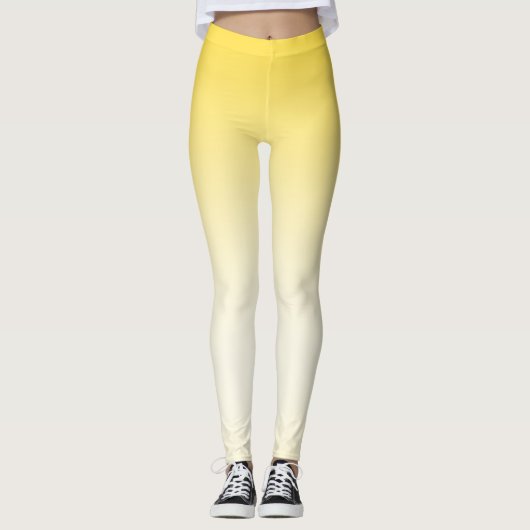 Eenvoudig Modern Geel kleurverloop Leggings (Voorkant)