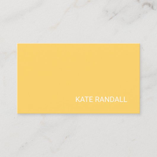 Eenvoudig modern geel professioneel netwerk visitekaartje (Voorkant)