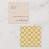 Eenvoudig modern geel toetsenbord Uw Logo Vierkante Visitekaartje (Voorkant / Achterkant)