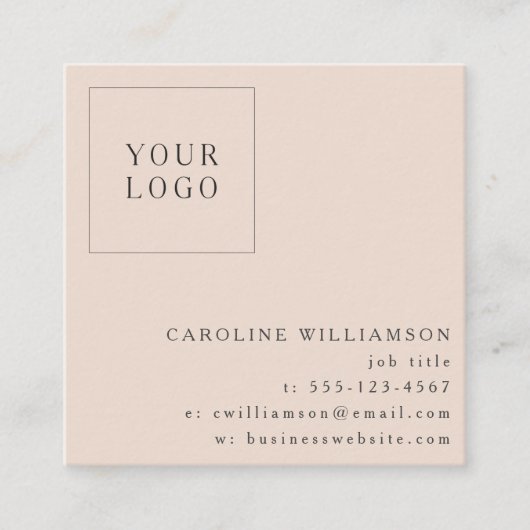 Eenvoudig modern geel toetsenbord Uw Logo Vierkante Visitekaartje (Voorkant)