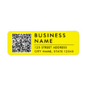 Eenvoudig Modern Geel Website QR Code Retouradres Etiket (Voorkant)