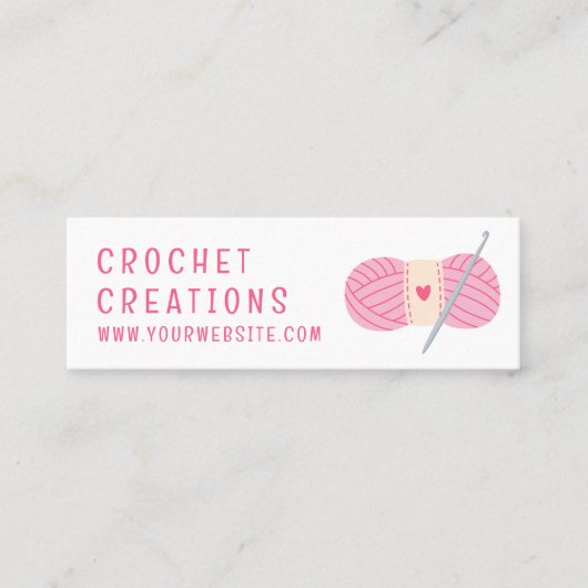 Eenvoudig modern gehaakt QR-code haken Mini Visitekaartje (Voorkant)