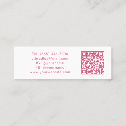 Eenvoudig modern gehaakt QR-code haken Mini Visitekaartje (Achterkant)