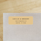 Eenvoudig modern Gele Return Address Label