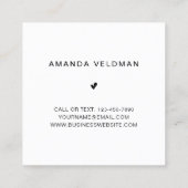 Eenvoudig modern geluid met legante haar stylist vierkante visitekaartje (Achterkant)