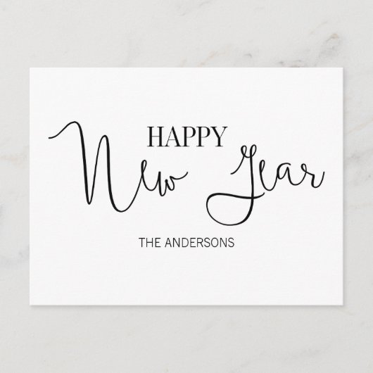 Eenvoudig, modern, gelukkig Briefkaart nieuwjaar (Voorkant)