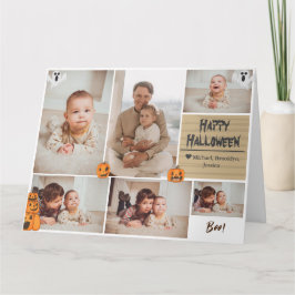 Eenvoudig Modern Gelukkig Halloween foto familie c Kaart
