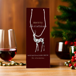 Eenvoudig Modern Gelukkig Kerstmis Kristallen Rend Wijn Cadeautas