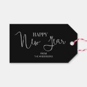 Eenvoudig, modern, gelukkig nieuwjaar cadeaulabel (Voorkant (Horizontaal))