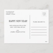 Eenvoudig, modern, gelukkig nieuwjaar feestdagenkaart (Achterkant)