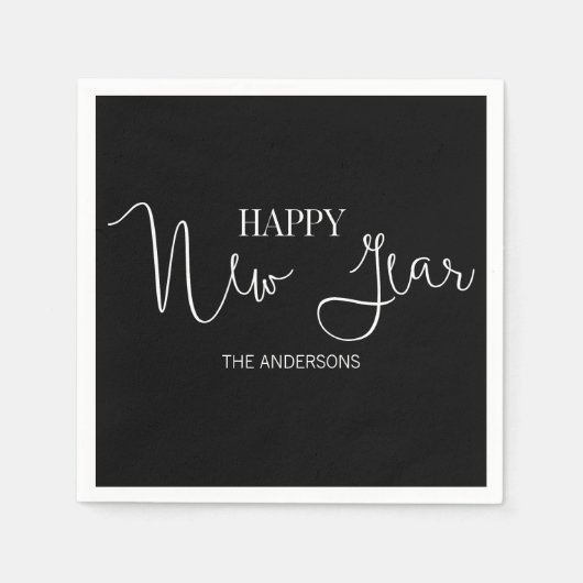 Eenvoudig, modern, gelukkig nieuwjaar servet (Voorkant)