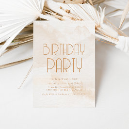Eenvoudig Modern Gelukkig Verjaardag Beige Party I Kaart