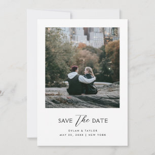 Eenvoudig modern gemengd lettertype omlijst 2-foto save the date