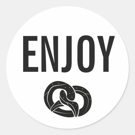 Eenvoudig modern Genieten Pretzel Party Ronde Sticker (Voorkant)