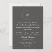 Eenvoudig modern Geometric Charcoal Gold Wedding Kaart (Voorkant)