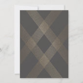 Eenvoudig modern Geometric Charcoal Gold Wedding Kaart (Achterkant)