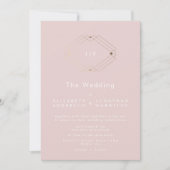 Eenvoudig modern Geometric Gold Blush Pink Weddens Kaart (Voorkant)