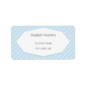 Eenvoudig modern geometrisch blauw etiket (Voorkant)