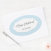 Eenvoudig modern geometrisch blauw ovale sticker (Envelop)