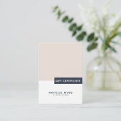 Eenvoudig modern geometrisch cadeaubon visitekaartje (Staand voorkant)