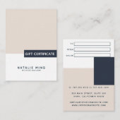 Eenvoudig modern geometrisch cadeaubon visitekaartje (Voorkant / Achterkant)