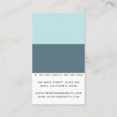 Eenvoudig Modern Geometrisch Lichtblauw Klantenkaartje (Achterkant)