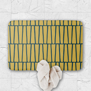 Eenvoudig Modern Geometrisch Marine Mosterd Patroo Badmat