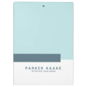 Eenvoudig modern geometrisch pastelblauw klembord (Achterkant)