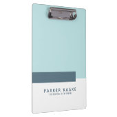 Eenvoudig modern geometrisch pastelblauw klembord (Rechts)