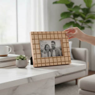 Eenvoudig modern geometrisch patroon houten gegraveerde lijstjes