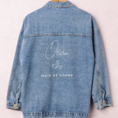 Eenvoudig modern gepersonaliseerd bruidsmeisje voo denim jacket