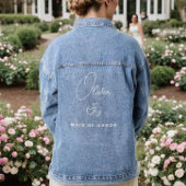 Eenvoudig modern gepersonaliseerd bruidsmeisje voo denim jacket