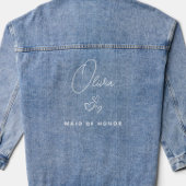 Eenvoudig modern gepersonaliseerd bruidsmeisje voo denim jacket
