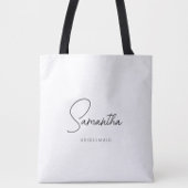 Eenvoudig modern gepersonaliseerd bruidsmeisje voo tote bag