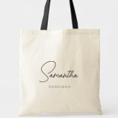 Eenvoudig modern gepersonaliseerd bruidsmeisje voo tote bag
