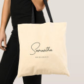 Eenvoudig modern gepersonaliseerd bruidsmeisje voo tote bag
