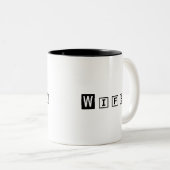 Eenvoudig modern gepersonaliseerd cadeau voor vrou tweekleurige koffiemok (Voorkant rechts)