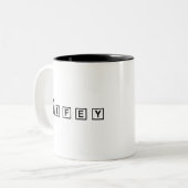 Eenvoudig modern gepersonaliseerd cadeau voor vrou tweekleurige koffiemok (Voorkant links)