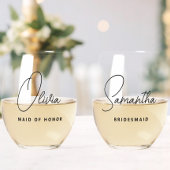 Eenvoudig Modern Gepersonaliseerd Meisje van Eer Wijnglas Zonder Voet