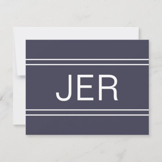 Eenvoudig modern gepersonaliseerd monogram initiaa notitiekaartje (Voorkant)